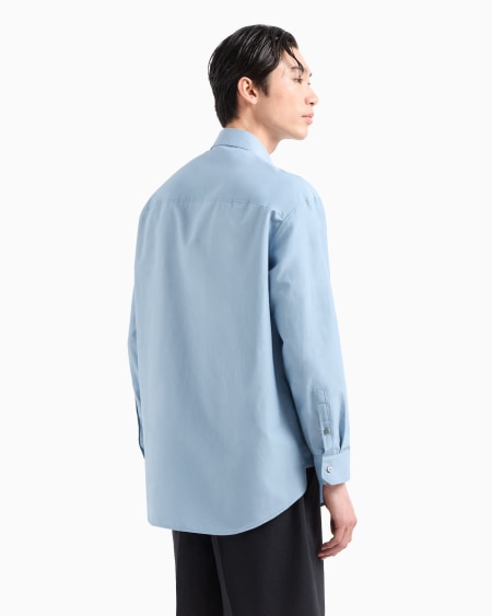 Armani Camisa Boxy En Mezcla De Seda Con Bolsillos