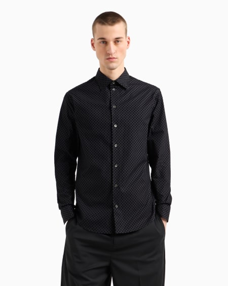 Armani Camisa Con Estampado Integral Flocado