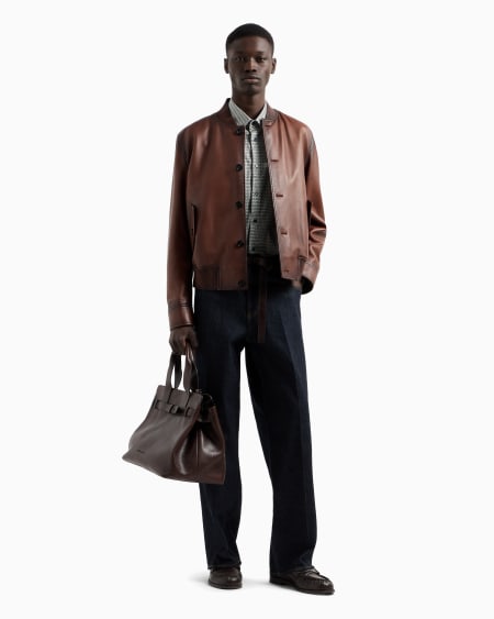 Armani Camisa De Algodón Elástico Estampado