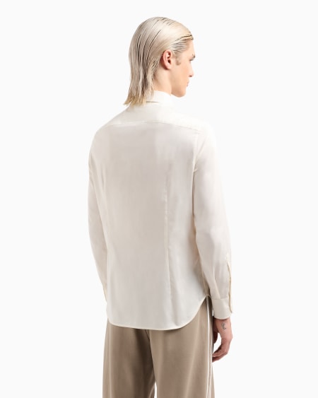 Armani Camisa De Algodón Elástico Estampado