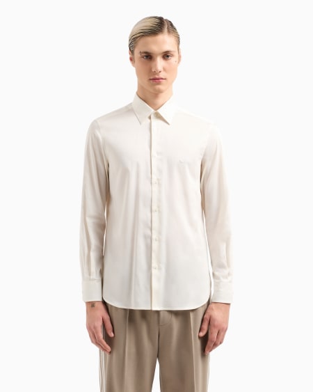 Armani Camisa De Algodón Elástico Estampado