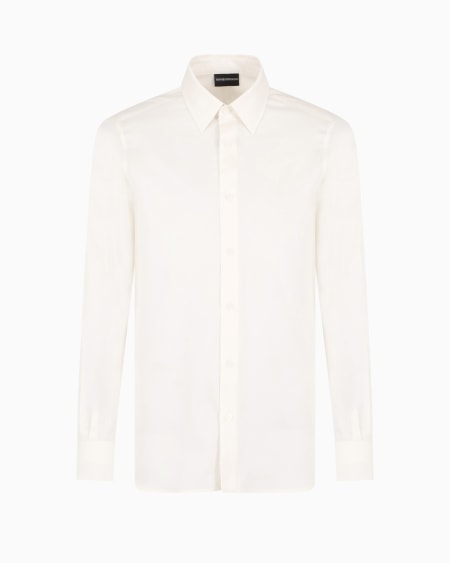 Armani Camisa De Algodón Elástico Estampado