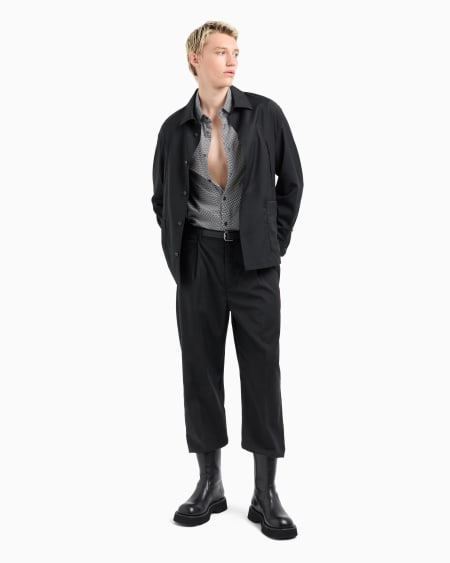 Armani Camisa De Algodón Elástico Estampado