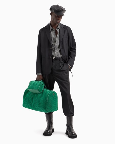 Armani Camisa De Algodón Elástico Estampado