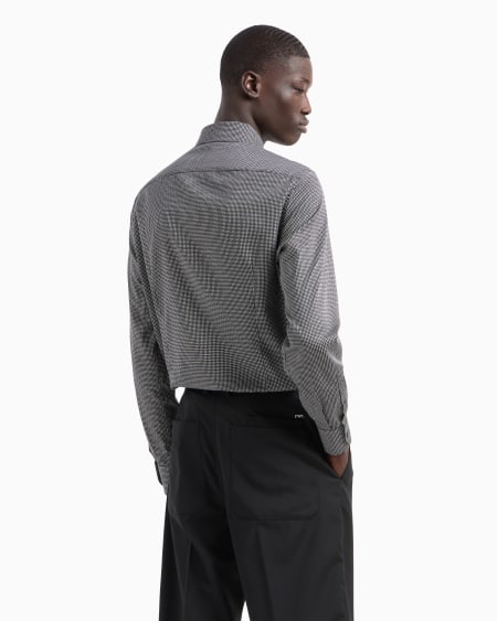 Armani Camisa De Algodón Elástico Estampado