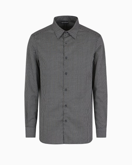 Armani Camisa de algodón elástico estampado