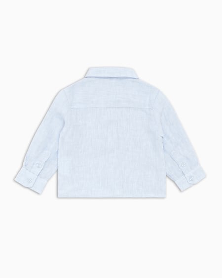 Armani Camisa De Lino Con Bordado De águila