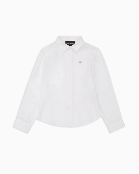 Armani Camisa de lino con bordado de águila