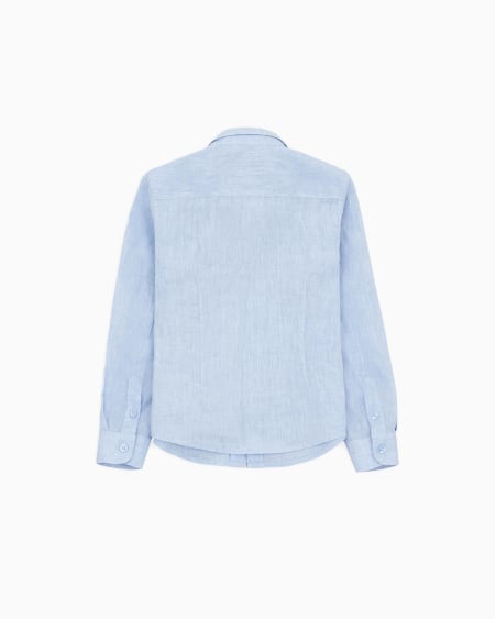 Armani Camisa De Lino Con Bordado De águila