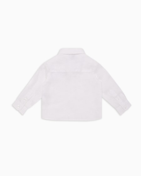 Armani Camisa De Lino Con Bordado De águila