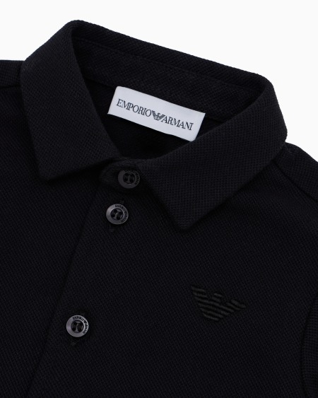 Armani Camisa De Piqué Con Bordado De águila