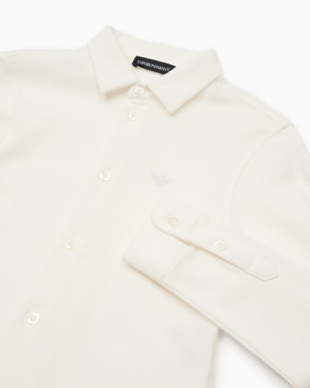 Armani Camisa De Piqué Con Bordado De águila