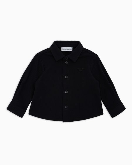 Armani Camisa de piqué con bordado de águila