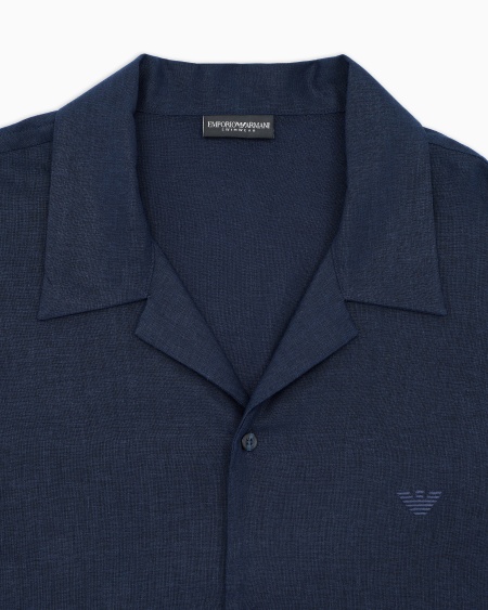 Armani Camisa De Playa De Mezcla De Lino