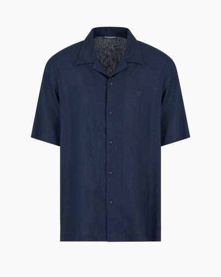 Armani Camisa de playa de mezcla de lino