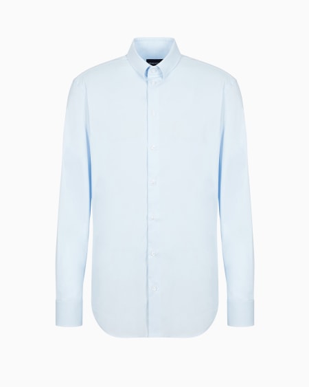 Armani Camisa de popelina de algodón elástico