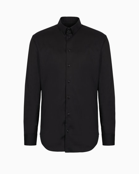 Armani Camisa de popelina de algodón elástico