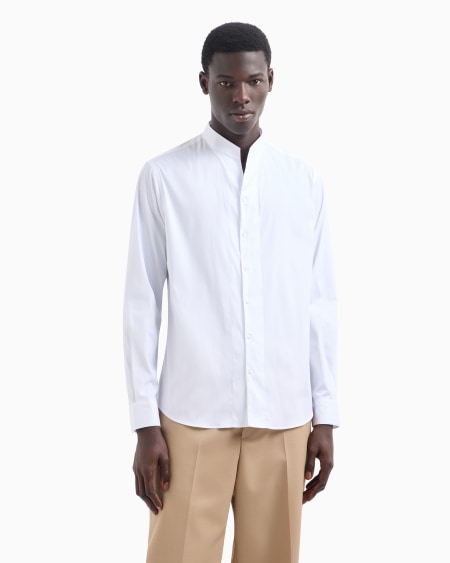 Armani Camisa De Raso Elástico Con Cuello De Tira