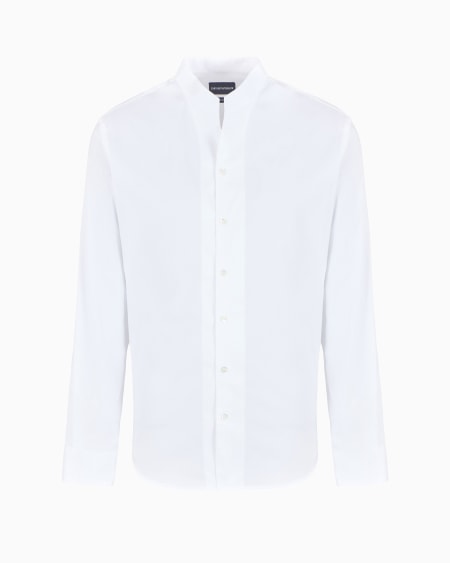 Armani Camisa de raso elástico con cuello de tira