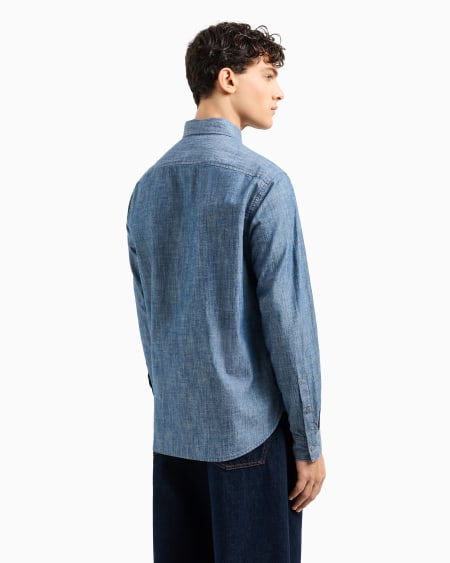 Armani Camisa En Cambray De Algodón