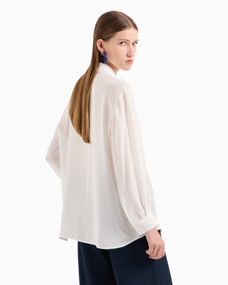 Armani Camisa En Georgette Doble De Seda Icon