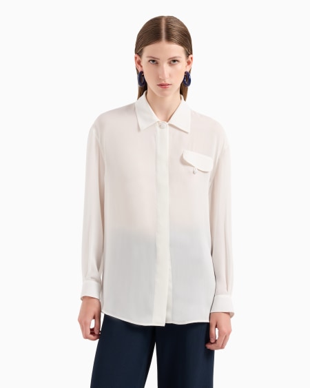 Armani Camisa En Georgette Doble De Seda Icon