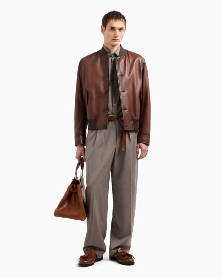 Armani Camisa En Tejido De Lana Virgen