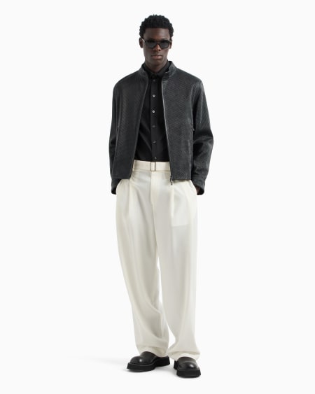 Armani Camisa En Tejido De Lana Virgen