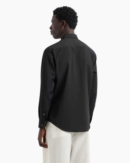 Armani Camisa En Tejido De Lana Virgen