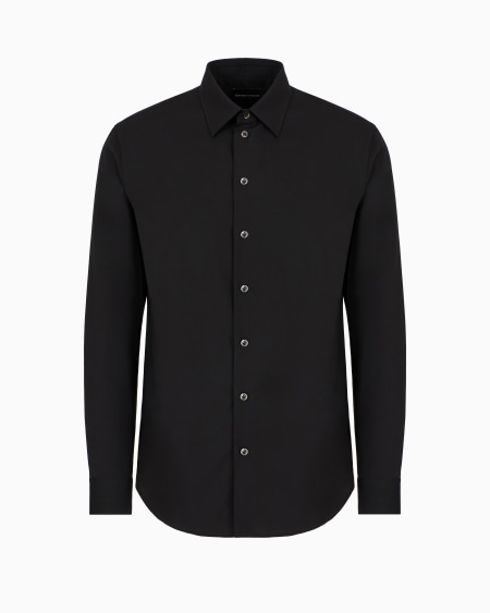 Armani Camisa en tejido de lana virgen