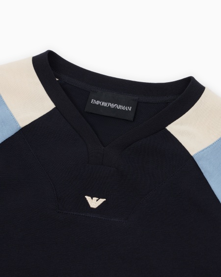 Armani Camiseta Ancha De Punto Con Detalle A Rayas