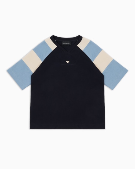 Armani Camiseta ancha de punto con detalle a rayas