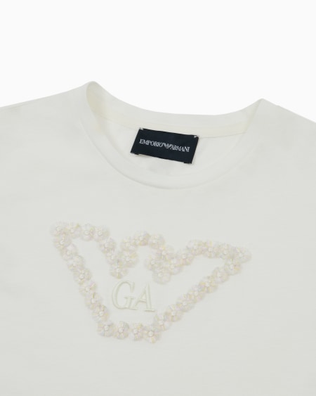 Armani Camiseta De Punto Con águila Y Margaritas