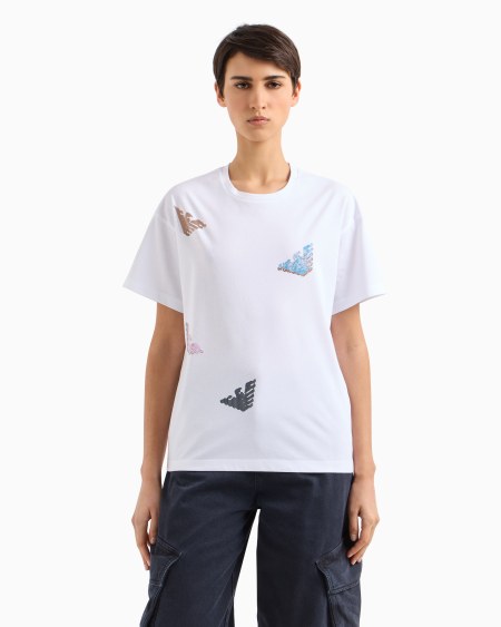 Armani Camiseta De Punto Con Logotipo Devoré