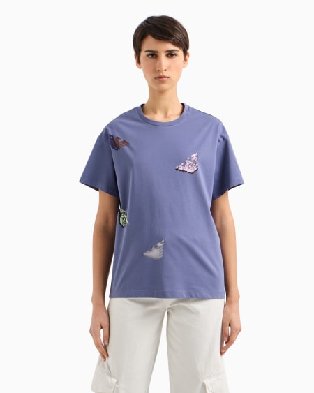 Armani Camiseta De Punto Con Logotipo Devoré