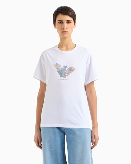 Armani Camiseta De Punto Con Logotipo Devoré