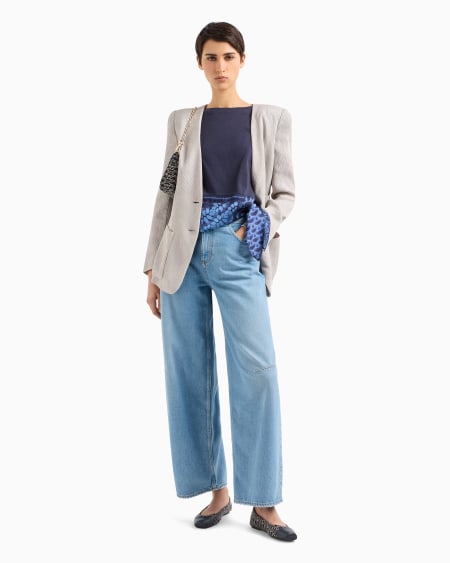 Armani Camiseta De Punto De Algodón Con Nudo