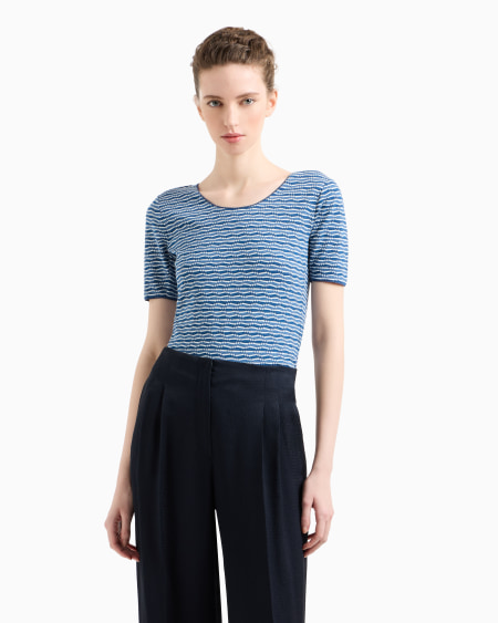 Armani Camiseta De Punto De Tejido Jacquard