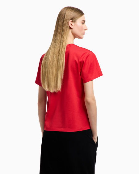 Armani Camiseta De Punto Mercerizado Con Bordado