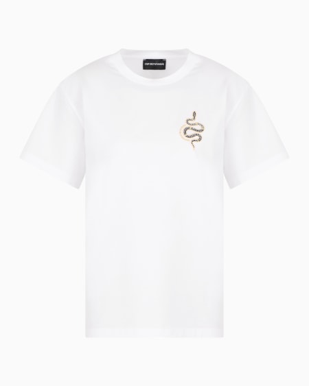 Armani Camiseta de punto mercerizado con bordado