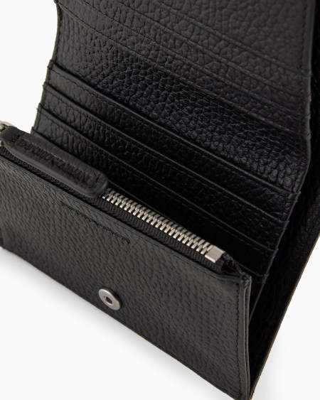 Armani Cartera Compacta De Piel Abatanada