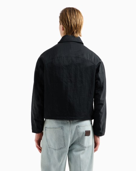 Armani Cazadora Con Cremallera De Nailon Arrugado