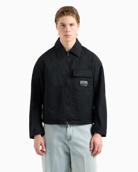 Armani Cazadora Con Cremallera De Nailon Arrugado