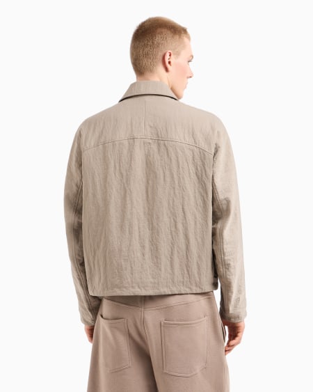 Armani Cazadora Con Cremallera De Nailon Arrugado