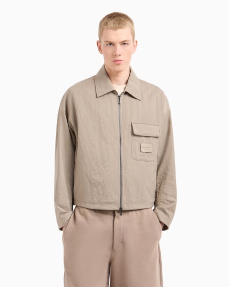 Armani Cazadora Con Cremallera De Nailon Arrugado