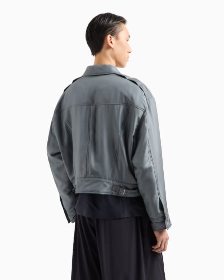 Armani Cazadora De Seda Habutai Con Aspecto Lavado