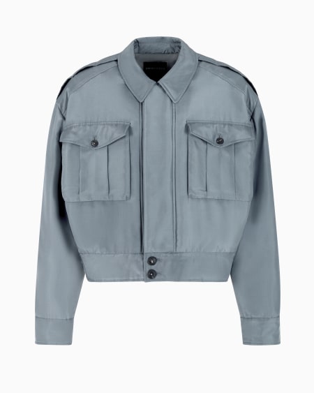 Armani Cazadora de seda habutai con aspecto lavado