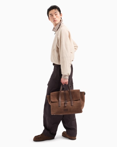 Armani Cazadora En Mezcla De Lino Con Cremallera