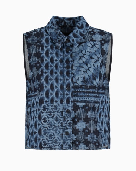 Armani Chaleco De Denim Con Estampado Integral