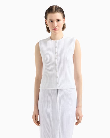 Armani Chaleco De Tejido Ottoman Calado